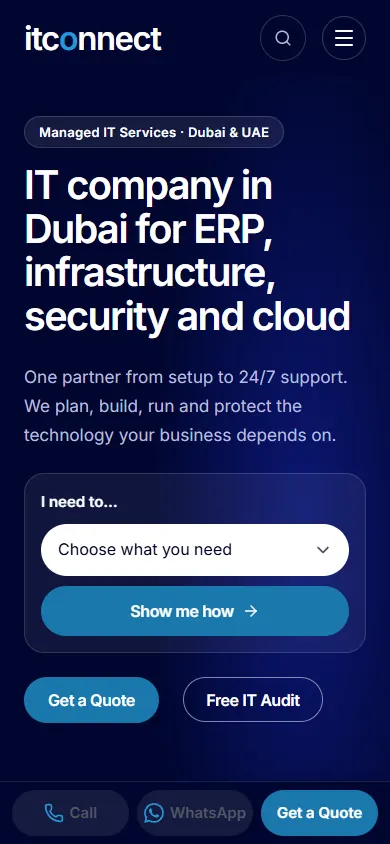 ITConnect homepage on a phone