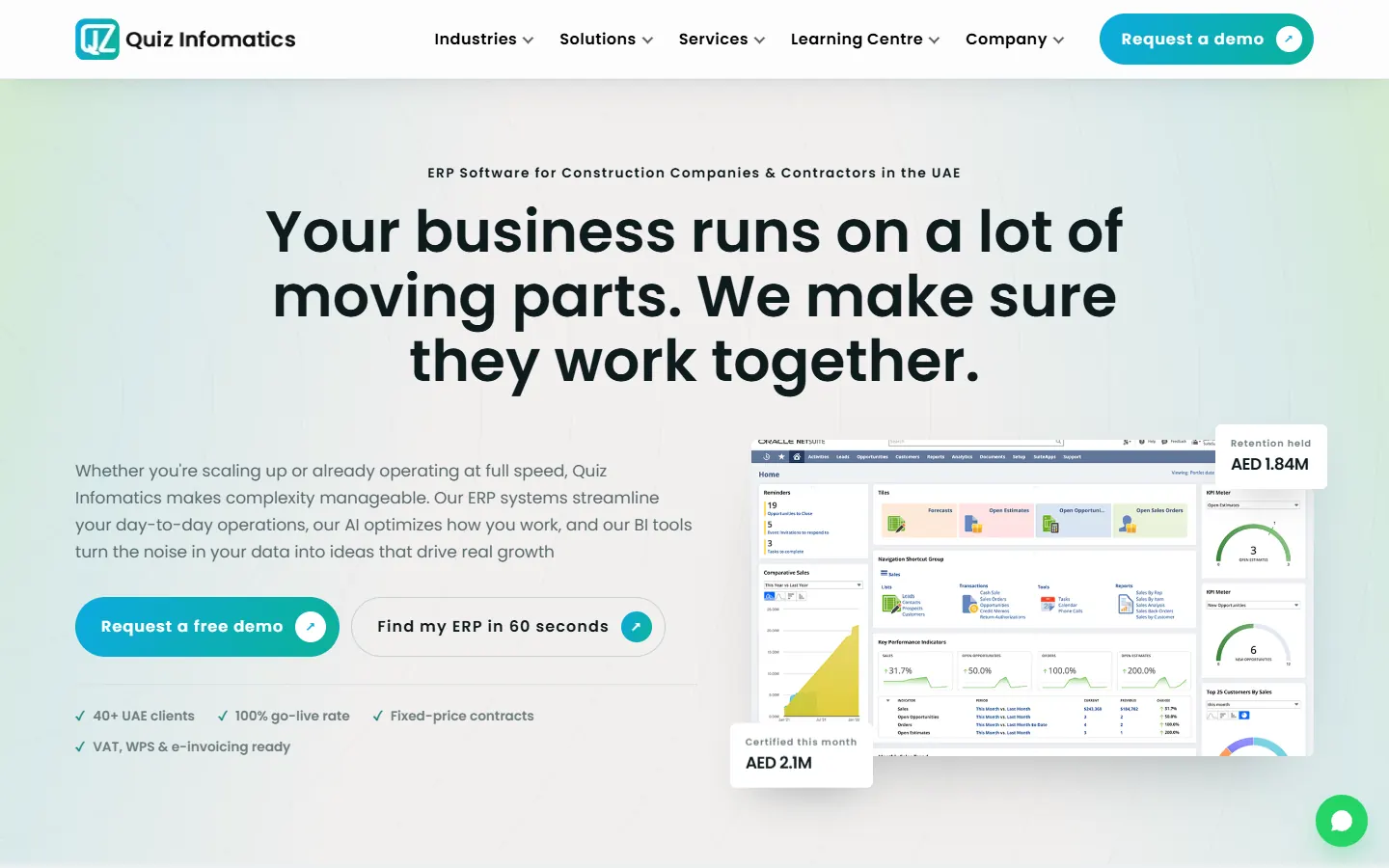 QZ Infomatics website homepage